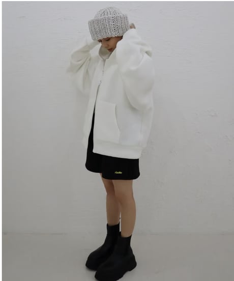 Marshmallow zip hoodie【white】