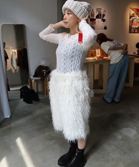 Fluffy Poodle Half Pants【Ivory】