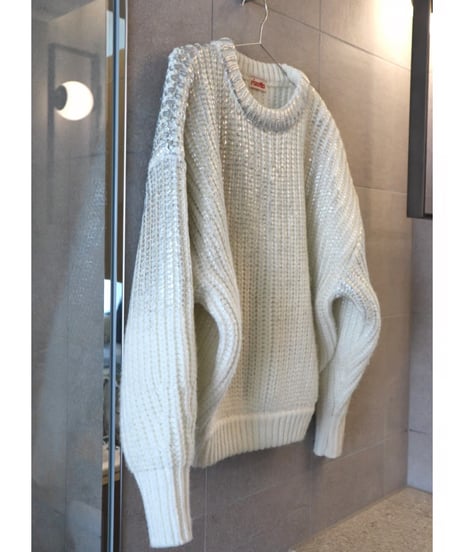 Spice wool volume Knit【Sea salt】