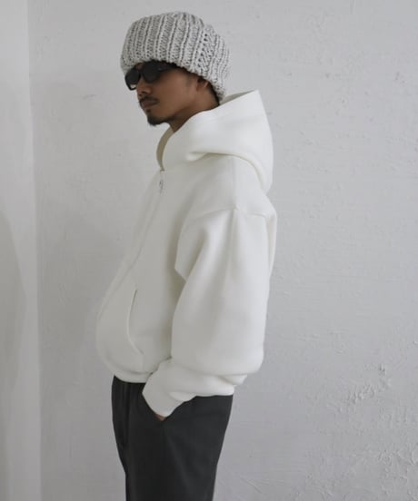 Marshmallow zip hoodie【white】