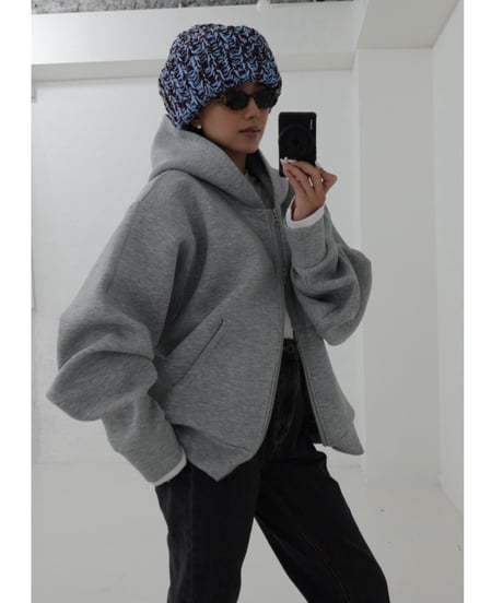 Marshmallow zip hoodie【gray】