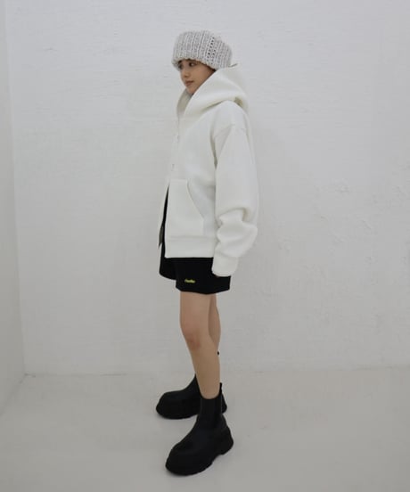 Marshmallow zip hoodie【white】