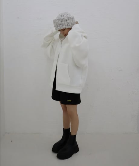 Marshmallow zip hoodie【white】