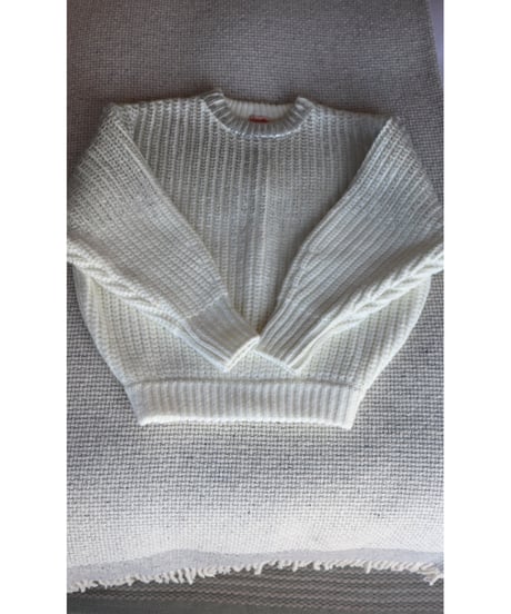 Spice wool volume Knit【Sea salt】