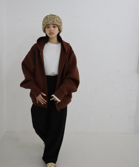 Handmade volume beanie【Caffe latte】