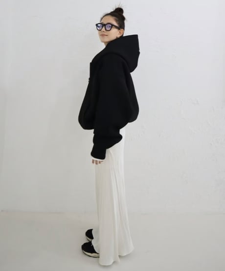 Marshmallow zip hoodie【black】