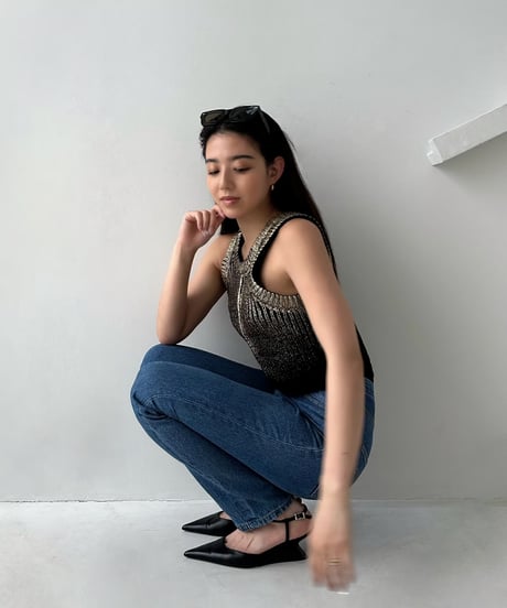Spice  2way Knit Vest 【Black pepper】