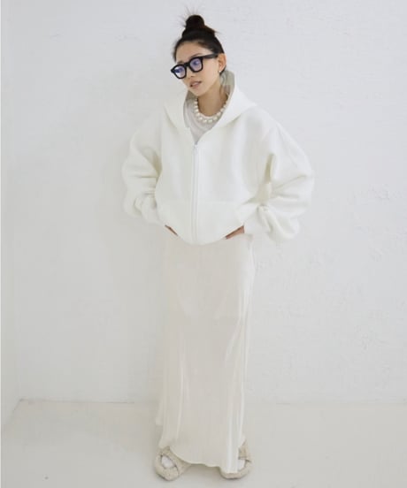 Marshmallow zip hoodie【white】