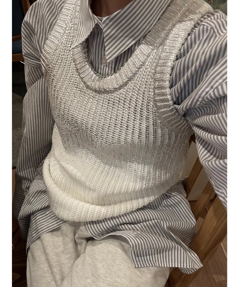 Spice 2way Knit Vest【Sea salt】 | rizotto