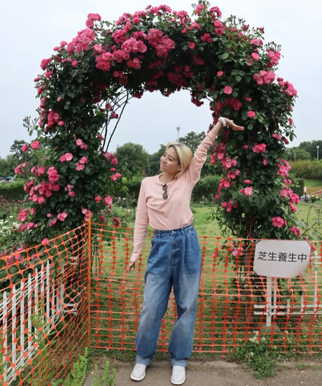 Cotton flower mesh longT【peach】