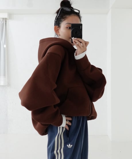 Marshmallow zip hoodie【brown】