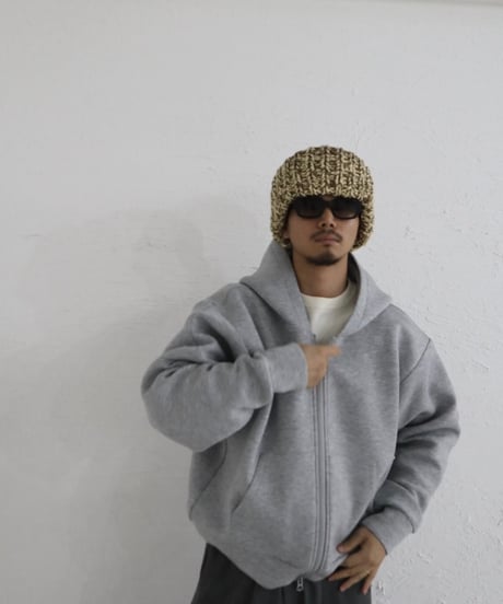Handmade volume beanie【Caffe latte】