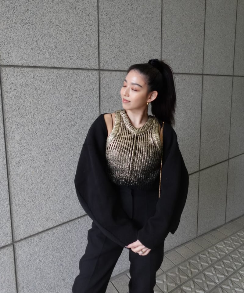 Spice 2way Knit Vest 【Black pepper】 | rizotto