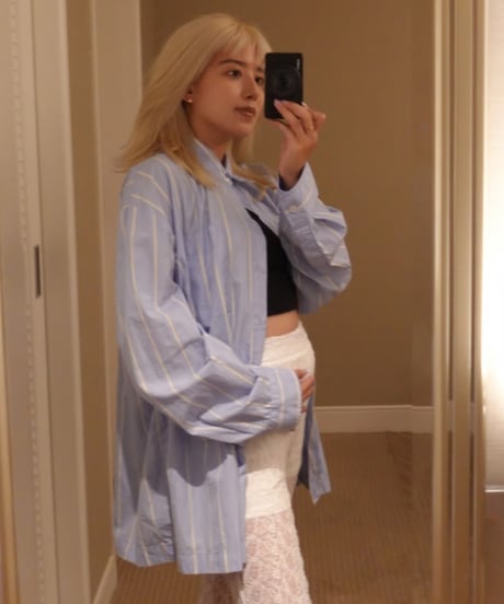 Lace Veil Capri Pants【White】