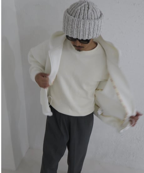 Marshmallow zip hoodie【white】