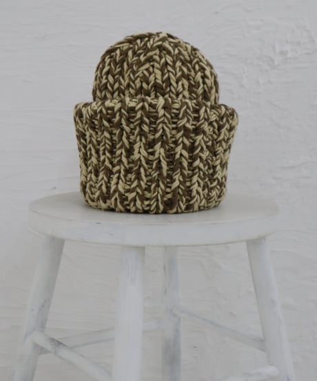 Handmade volume beanie【Caffe latte】