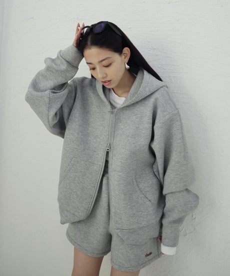 Marshmallow zip hoodie【gray】