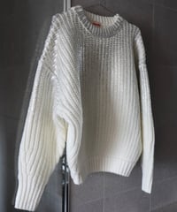 Spice wool volume Knit【Sea salt】