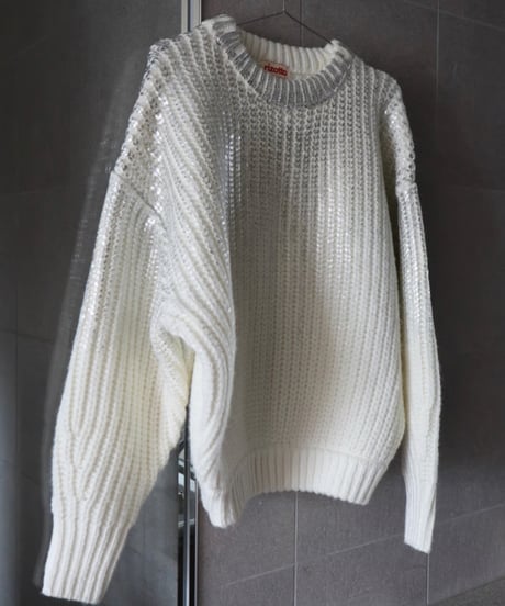 Spice wool volume Knit【Sea salt】