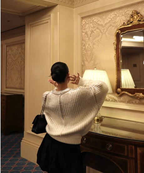 Spice wool volume Knit【Sea salt】