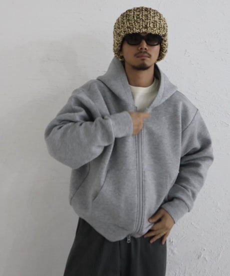 Marshmallow zip hoodie【gray】
