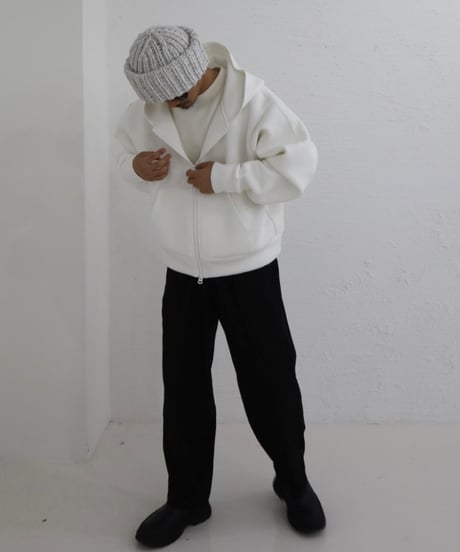 Marshmallow zip hoodie【white】