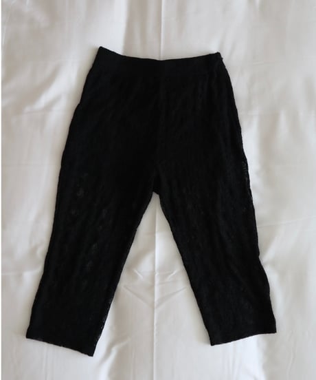 Lace Veil Capri Pants【Black】