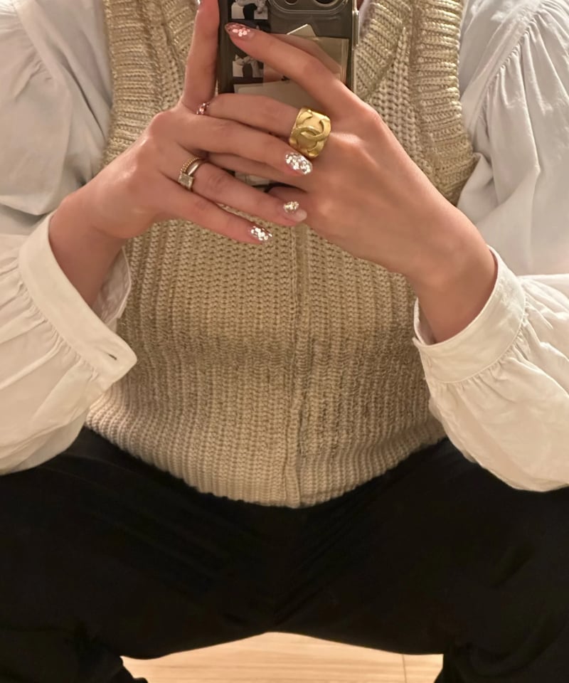 【タグ付き新品未使用品】Eaphi 2WAY LOOP VEST ベージュ Spice 2way Knit Vest 2025【Ginger】 | rizotto