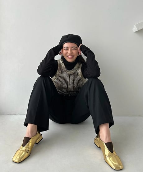 Spice  2way Knit Vest 【Black pepper】