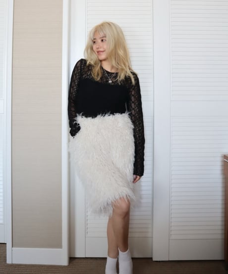 Fluffy Poodle Half Pants【Ivory】