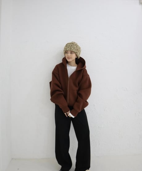 Handmade volume beanie【Caffe latte】