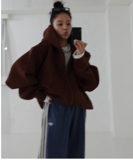 Marshmallow zip hoodie【brown】