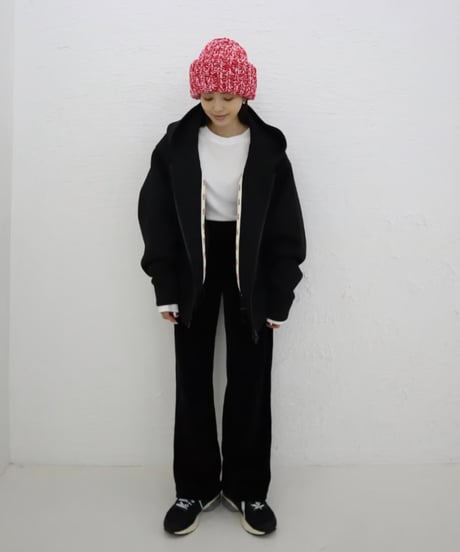 Marshmallow zip hoodie【black】