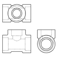 【異径チーズ (Sch80)】CADデータ / 2D / DXF