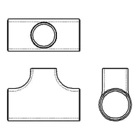 【異径チーズ (Sch10S)】CADデータ / 2D / DXF