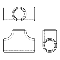 【同径チーズ (Sch80)】CADデータ / 2D / DXF