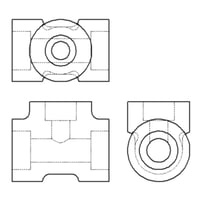 【異径チーズ (Sch160)】CADデータ / 2D / DXF