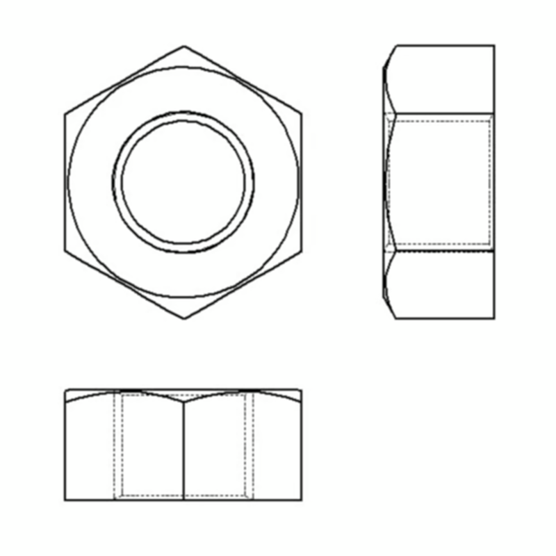 六角ナット 細目 1種（簡略図示）】CADデータ / 2D / DXF | グラント
