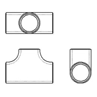 【同径チーズ (Sch40)】CADデータ / 2D / DXF