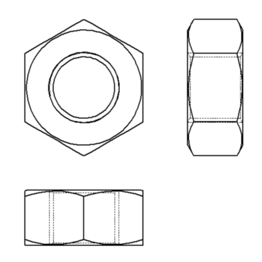 六角ナット 細目 2種（簡略図示）】CADデータ / 2D / DXF | グラント
