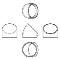 【45° ショートエルボ (Sch20S)】CADデータ / 2D / DXF
