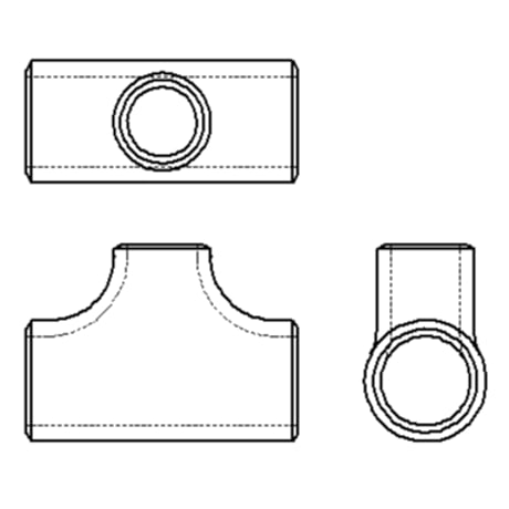 【突合せ溶接式管継手 Sch80】CADデータ / 2D / DXF