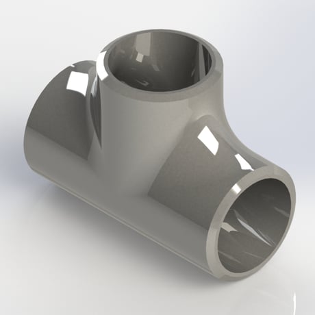 【突合せ溶接式管継手 Sch80】CADデータ / 3D / X_T