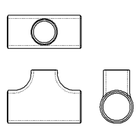 【異径チーズ (Sch10S)】CADデータ / 2D / DXF