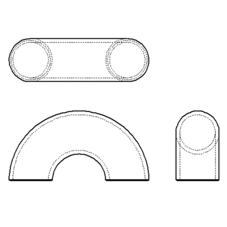 【突合せ溶接式管継手 ステンレス Sch20S】CADデータ / 2D / DXF