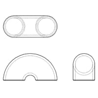 【180° ショートエルボ (Sch40)】CADデータ / 2D / DXF