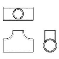 【異径チーズ (Sch40)】CADデータ / 2D / DXF