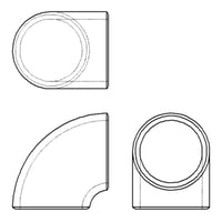 【90° ショートエルボ (SGP)】CADデータ / 2D / DXF