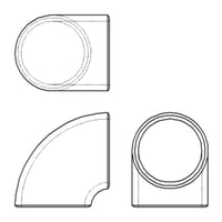 【90° ショートエルボ (Sch10S)】CADデータ / 2D / DXF