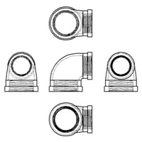 【異径エルボ バンド付】CADデータ / 2D / DXF